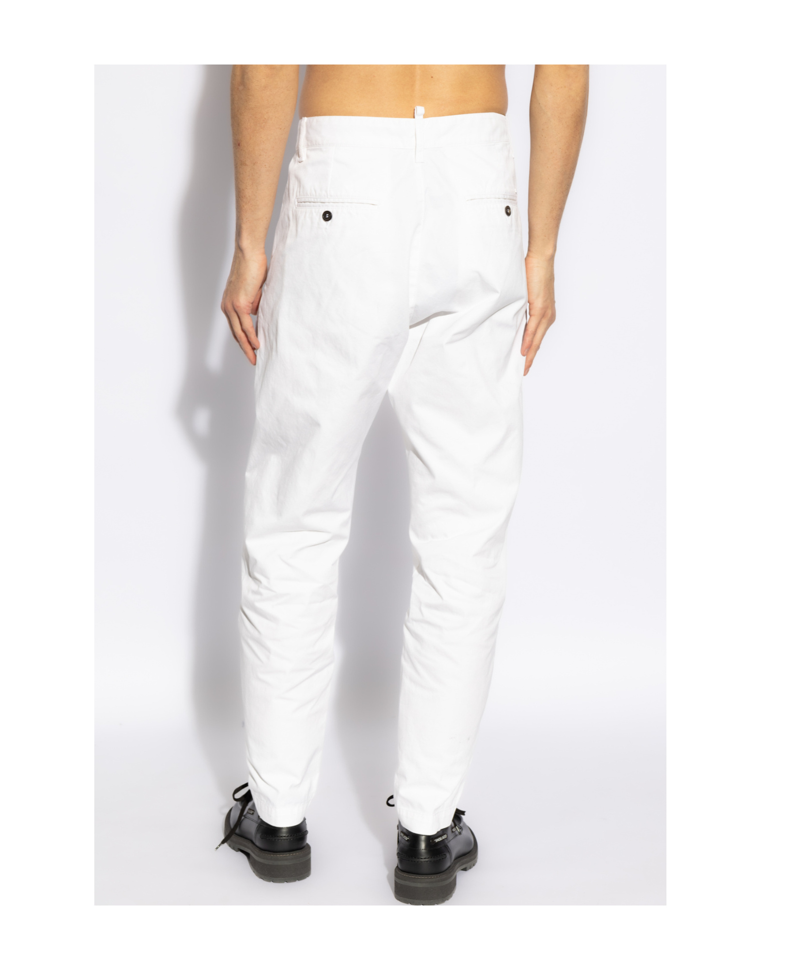 DSQUARED2 PLEATED COTTON TROUSERS