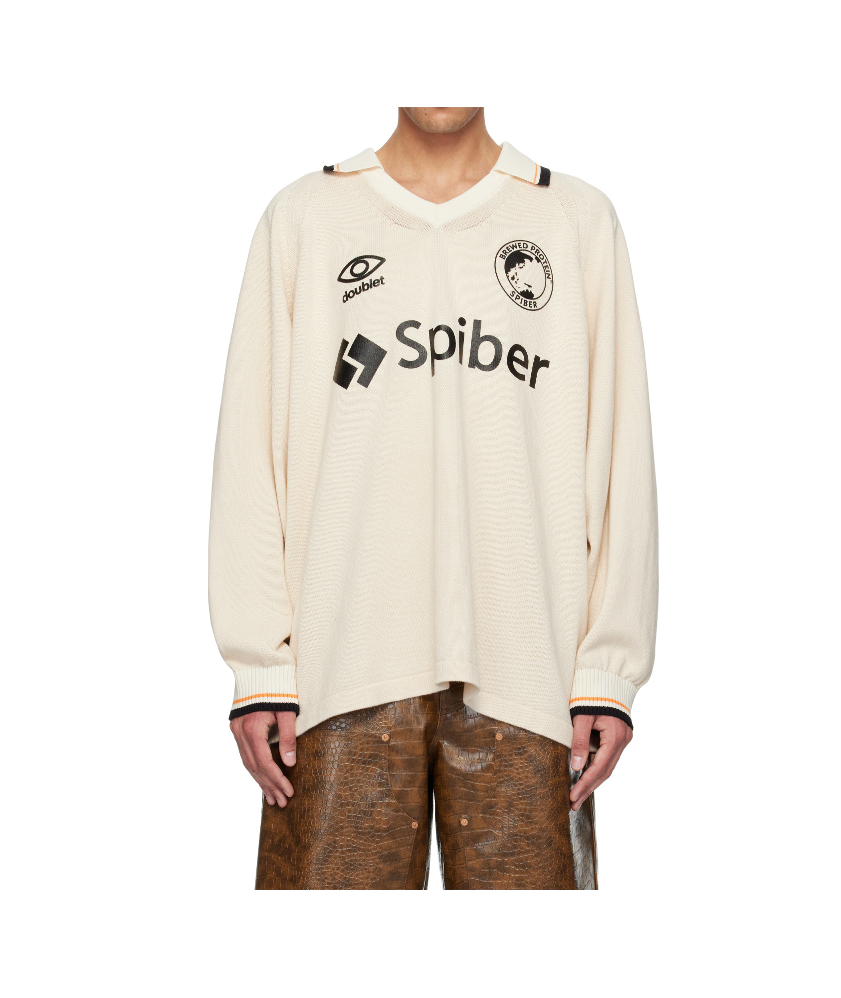 Doublet Off-white Team Spiber Football Polo In White
