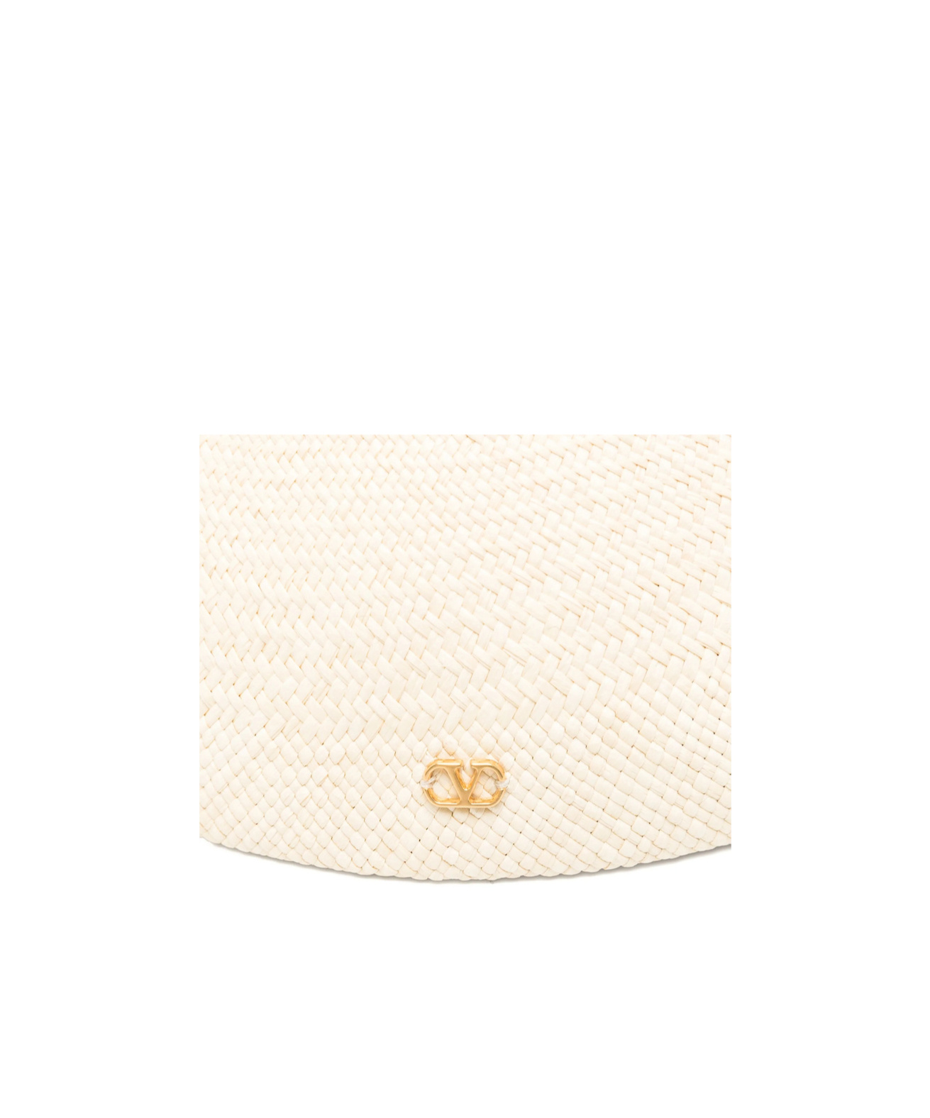 Valentino Bow-detail Woven Hat In White