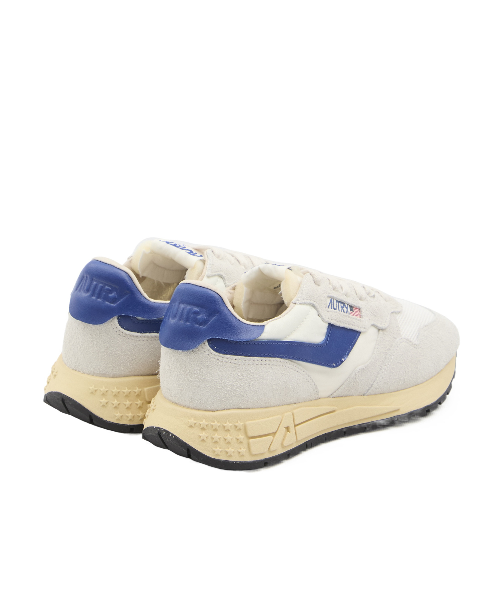 Autry 'reelwind Super Vintage' Grey Sneakers With Logo Patch On The Tongue And Contrasting Heel In White