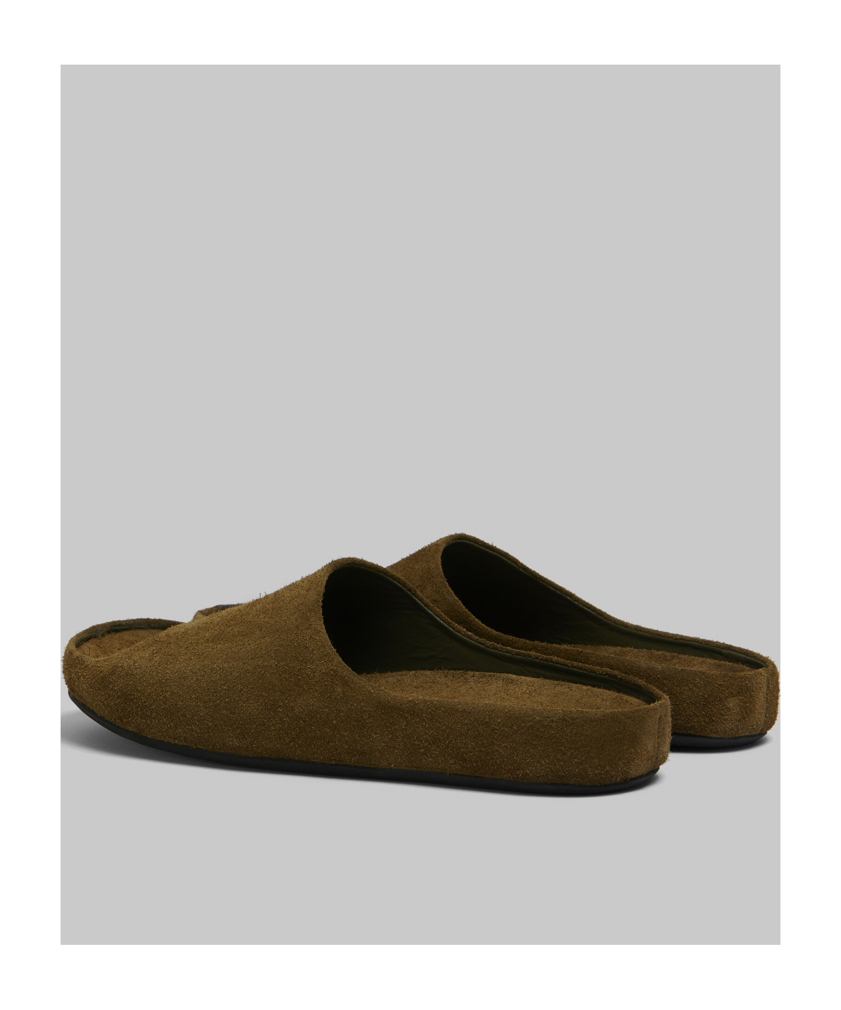 Marni Logo-embroidered Suede Slides In Brown