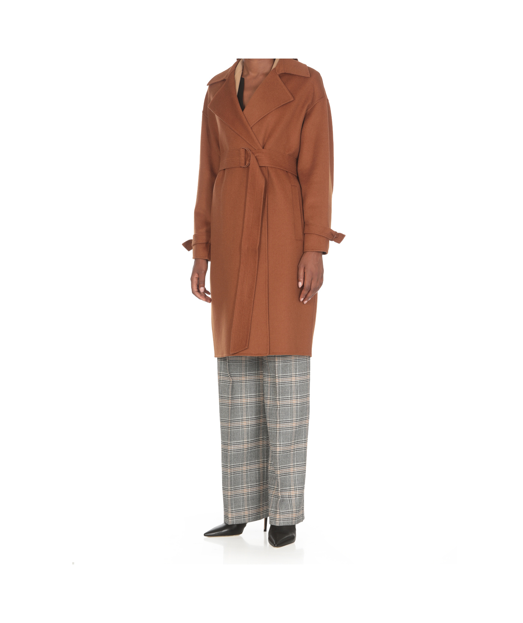 Max Mara Long-sleeved Coat In Brown