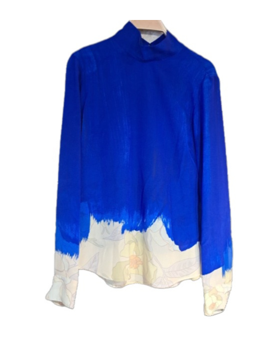 Dries Van Noten Long-sleeved Blouse In Blue