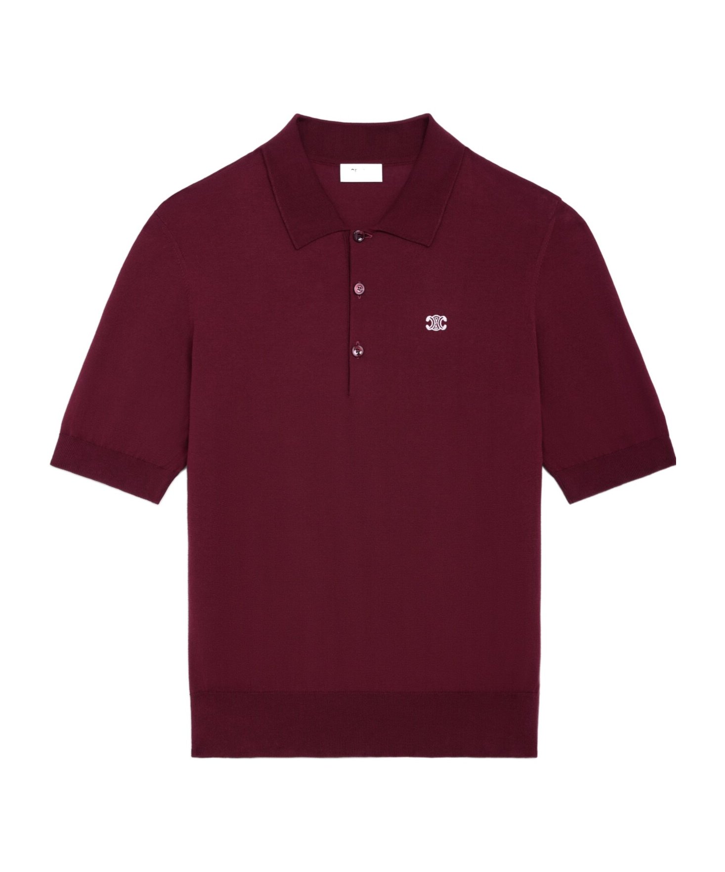Celine Triomphe Polo In Fine Cotton In Burgundy