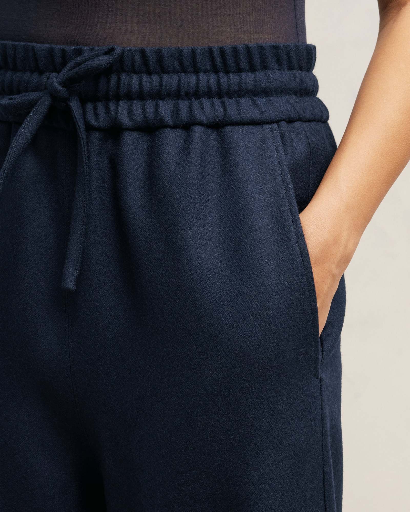 AMI ALEXANDRE MATTIUSSI AMI AMI PARIS WIDE ELASTICATED WAIST TROUSERS