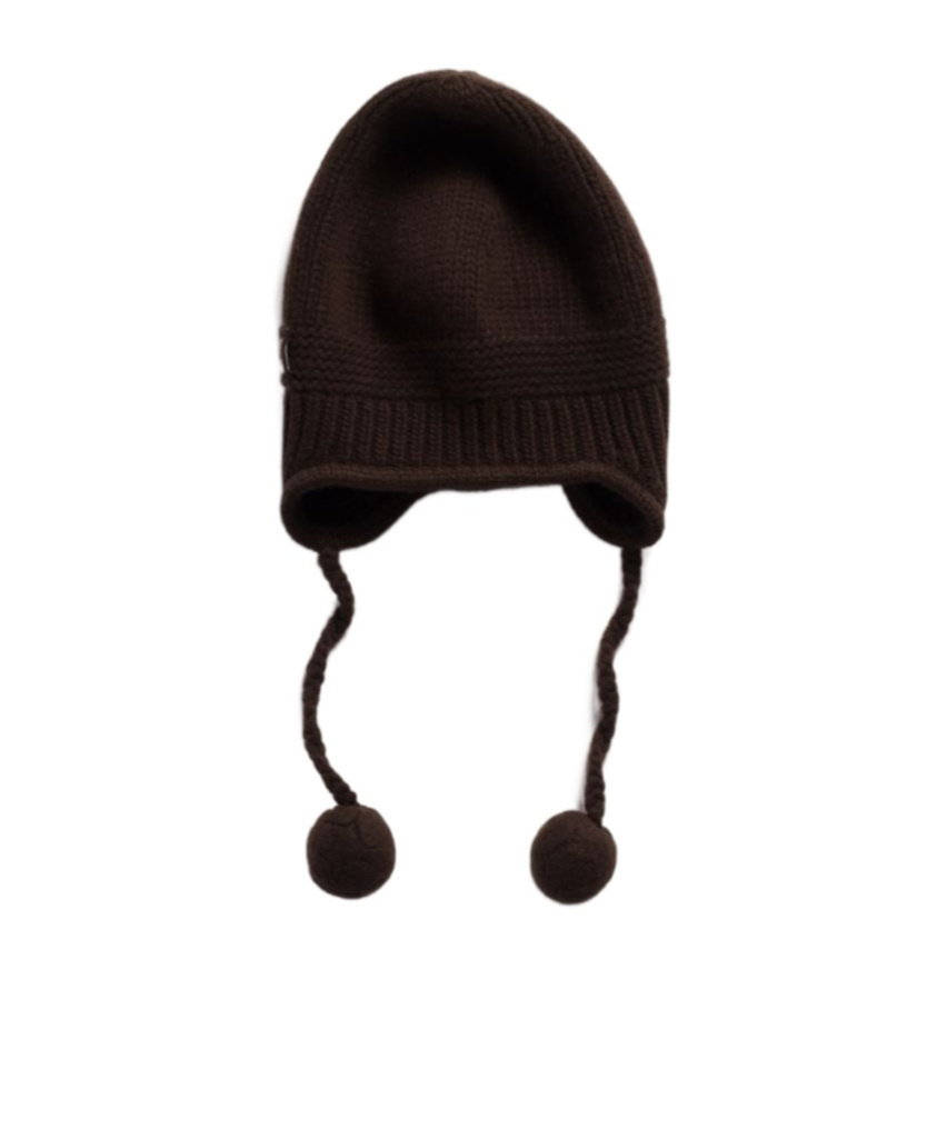 Miu Miu Cashmere Knitted Hat In Brown
