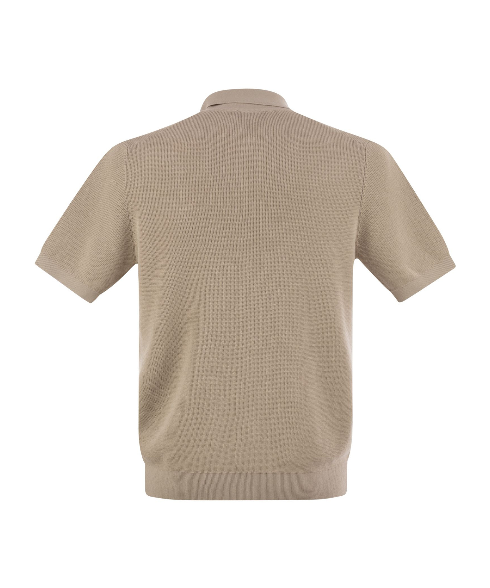 Peserico Polo Cardigan In Pure Cotton Yarn In Nude
