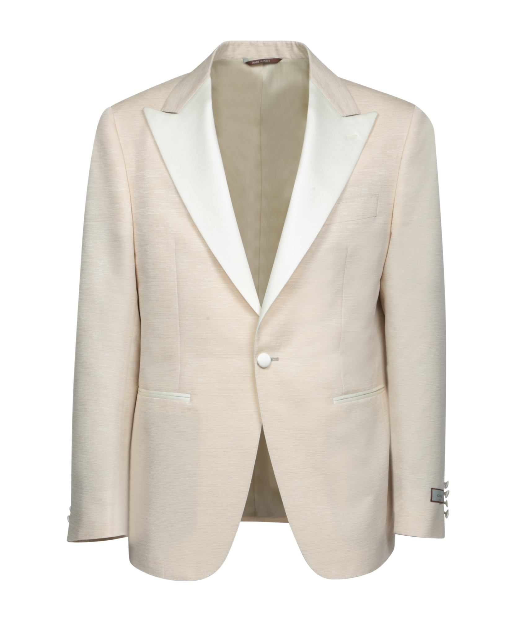 Canali Herringbone Wool-blend Blazer In White