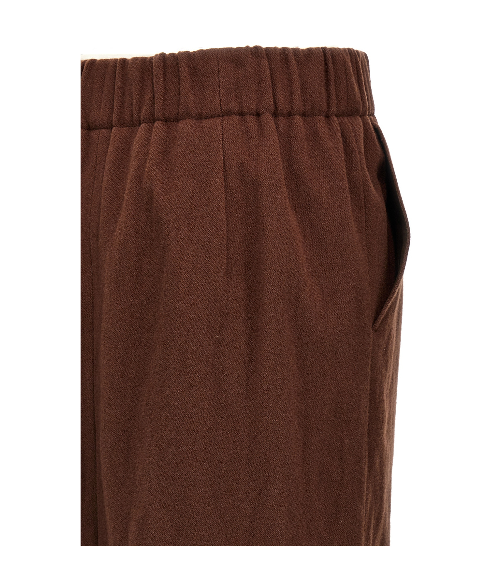 Dries Van Noten Elastic Waistband Skirt Knee-length Side Pockets In Brown