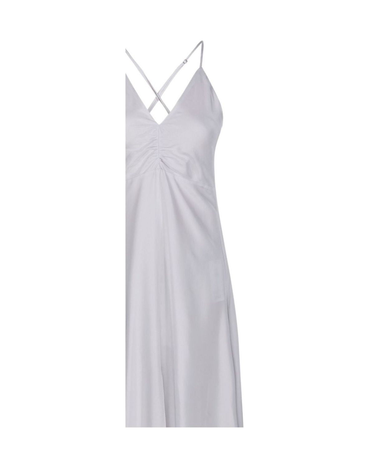Shop Forte Forte Cross Strap Flare Dress In Grey