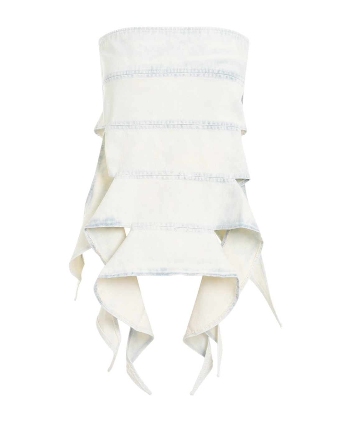 Y/PROJECT Y/PROJECT STRAPLESS ASYMMETRIC HEM DENIM TOP