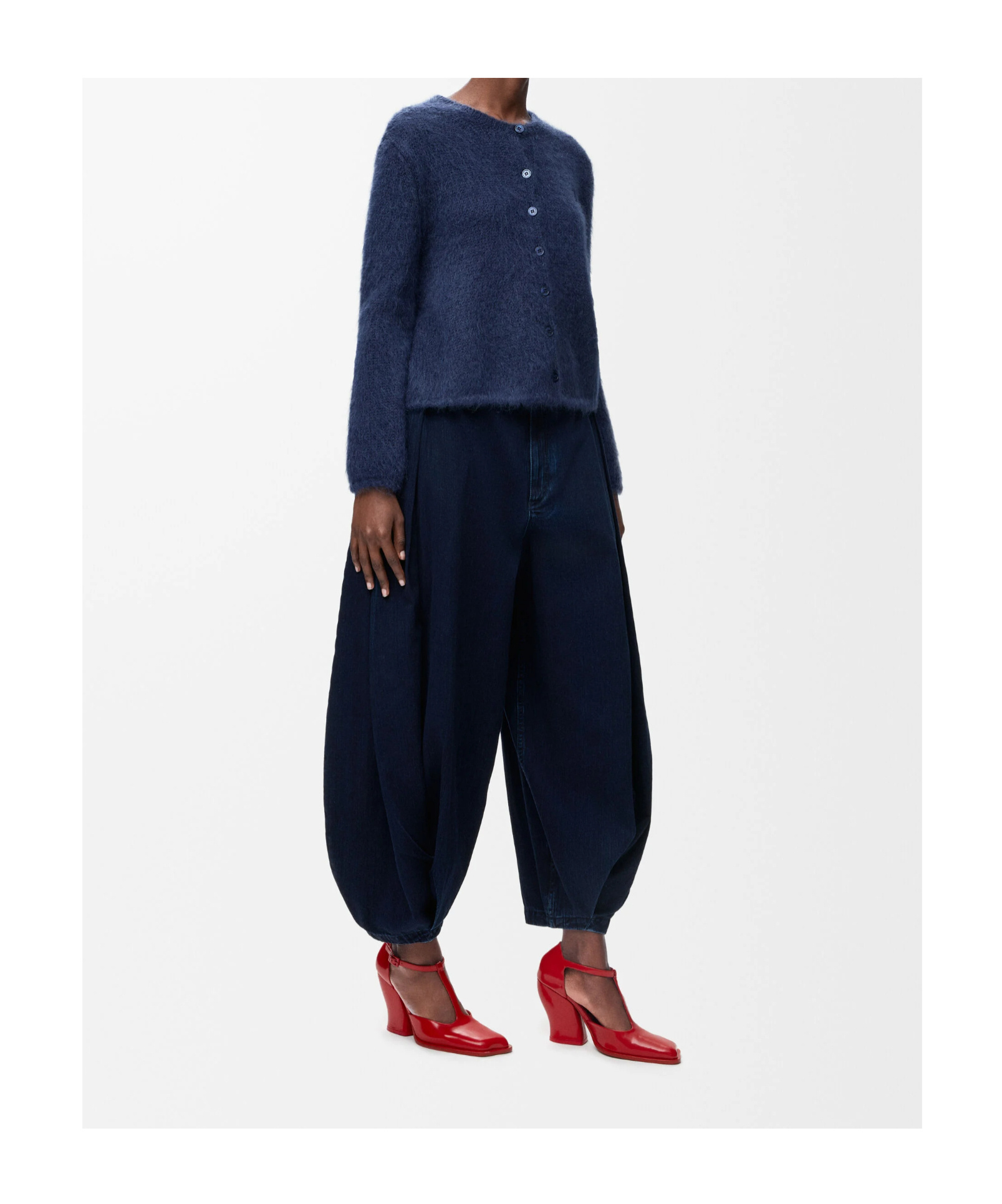 Loewe Cardigan In Mohair Blend In Blue