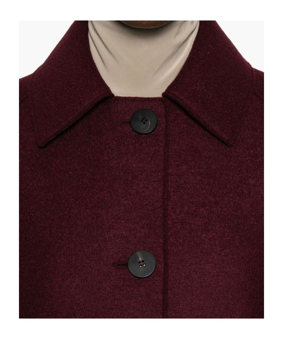 Harris Wharf London Wool Single-breasted Coat In Burgundy