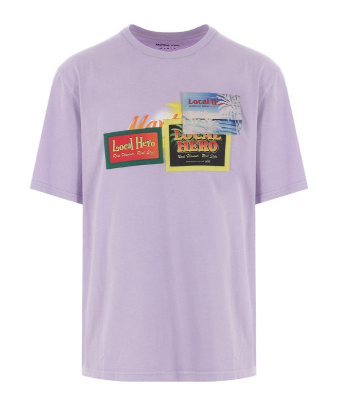 Shop Martine Rose Graphic Print Crew Neck T-shirt In Purple