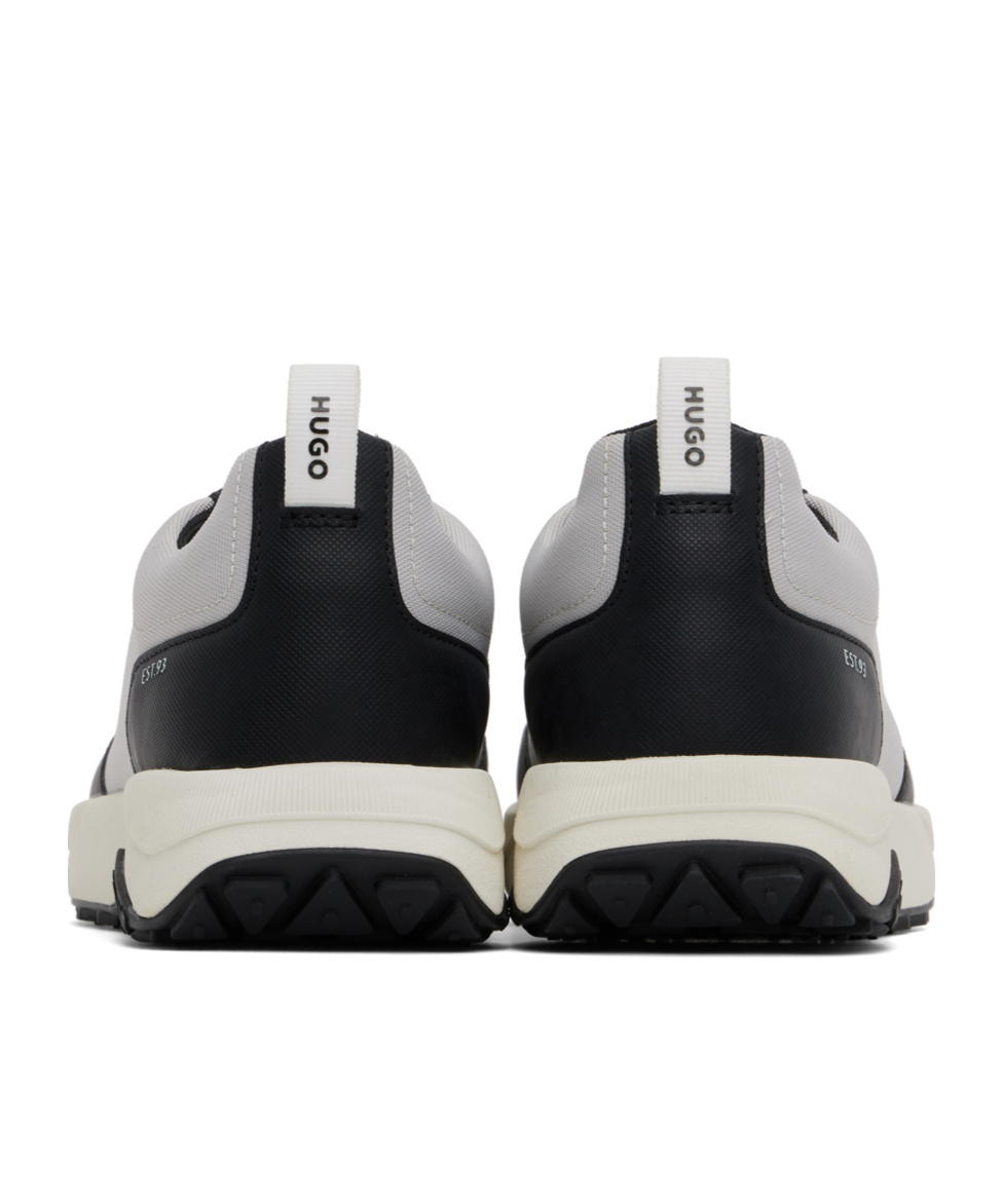 Hugo Boss Gray Mixed-material Sneakers In Gray