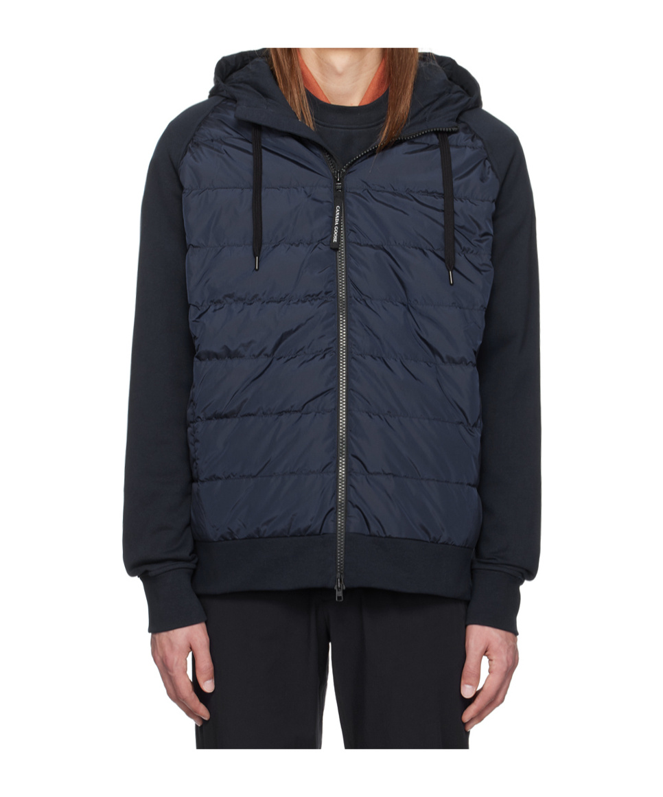 Shop Canada Goose Hybridge Huron Zipper Down Jacket In Black