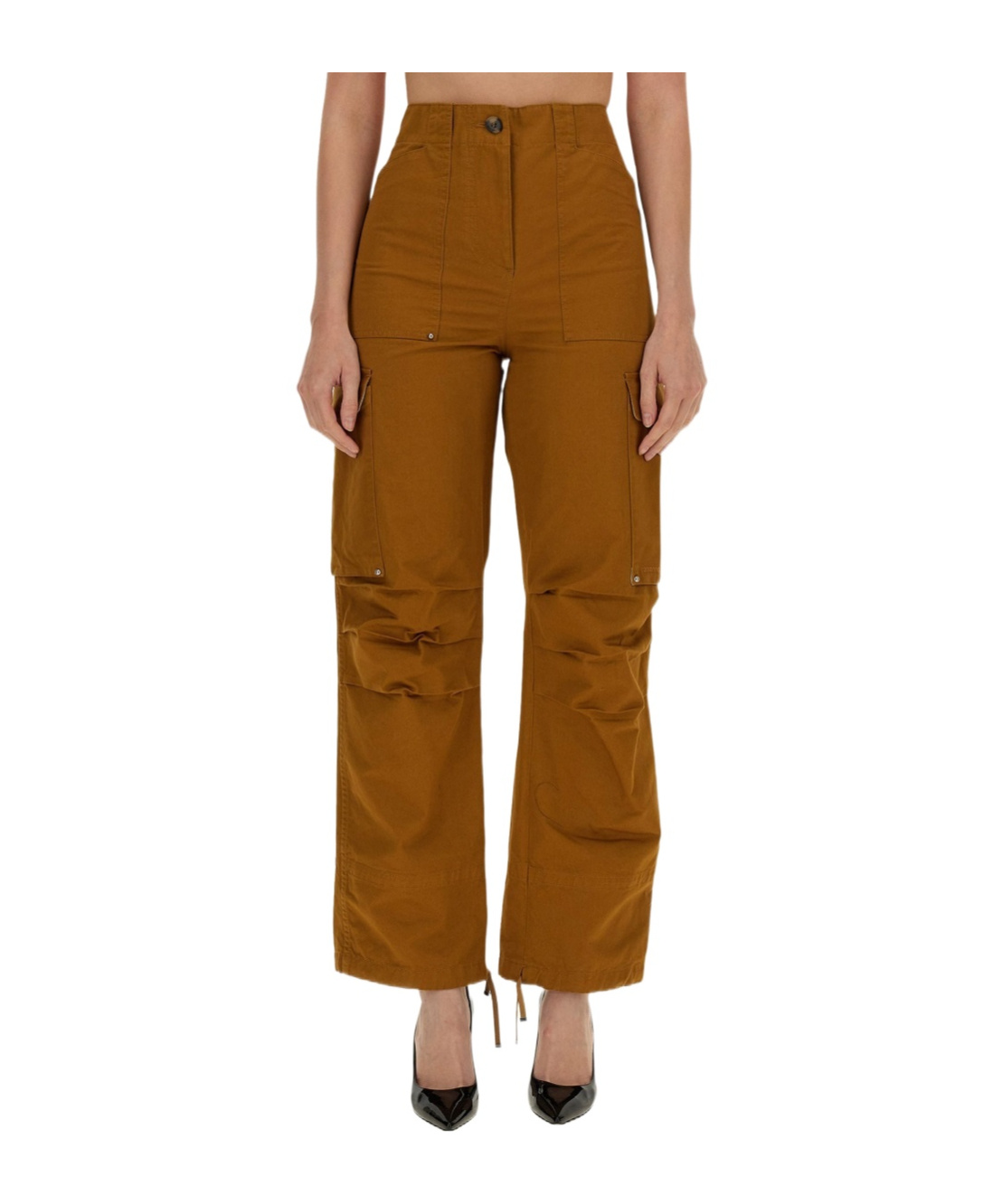 Rabanne Belt Loops Slacks In Brown