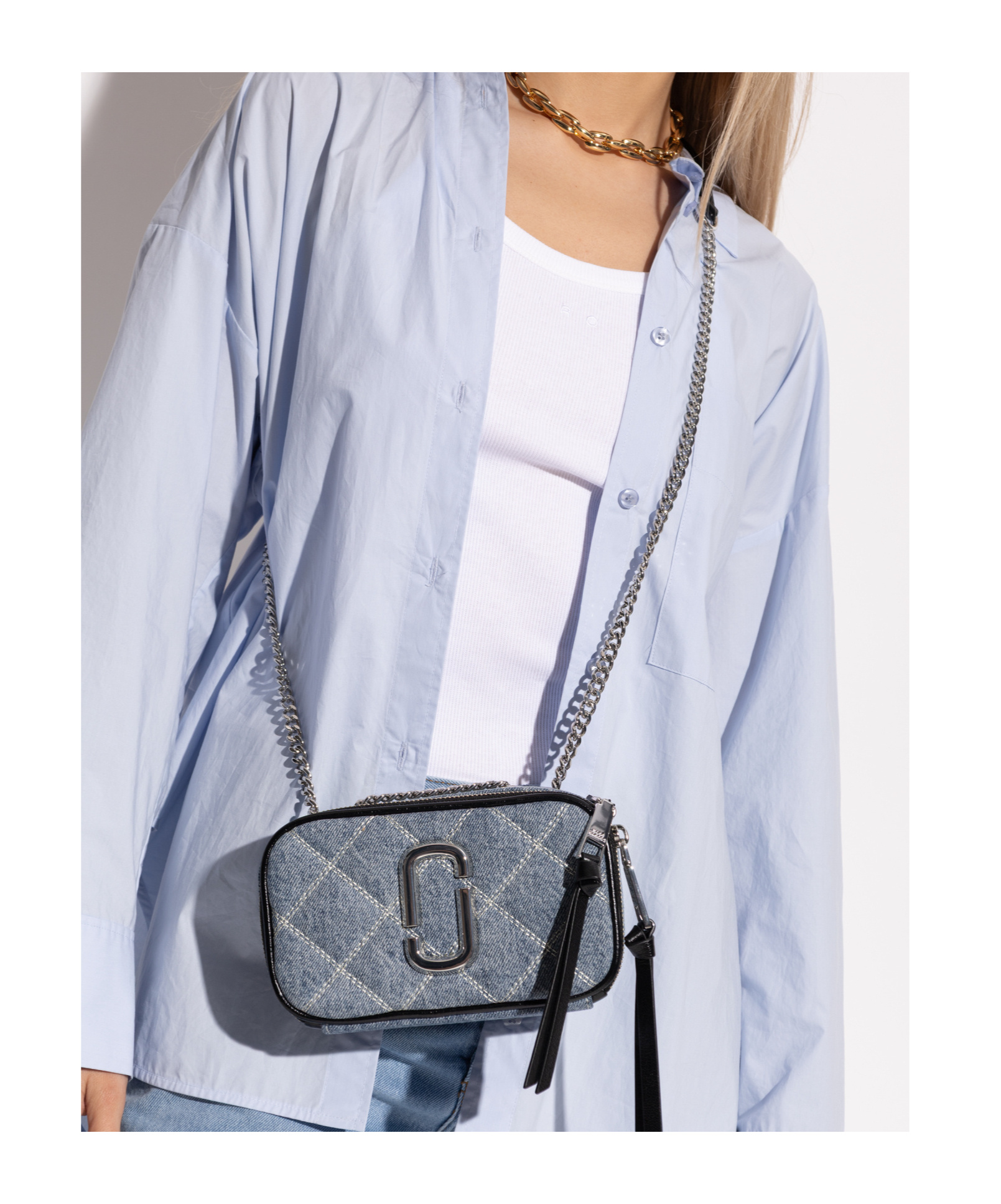 Marc Jacobs The Quilted Denim Softshot Bag