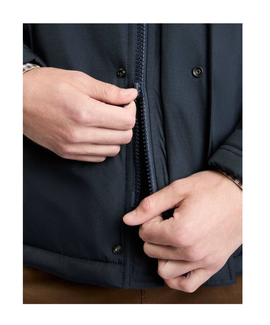 Fay Navy Blue Double Front Caban Jacket In Black