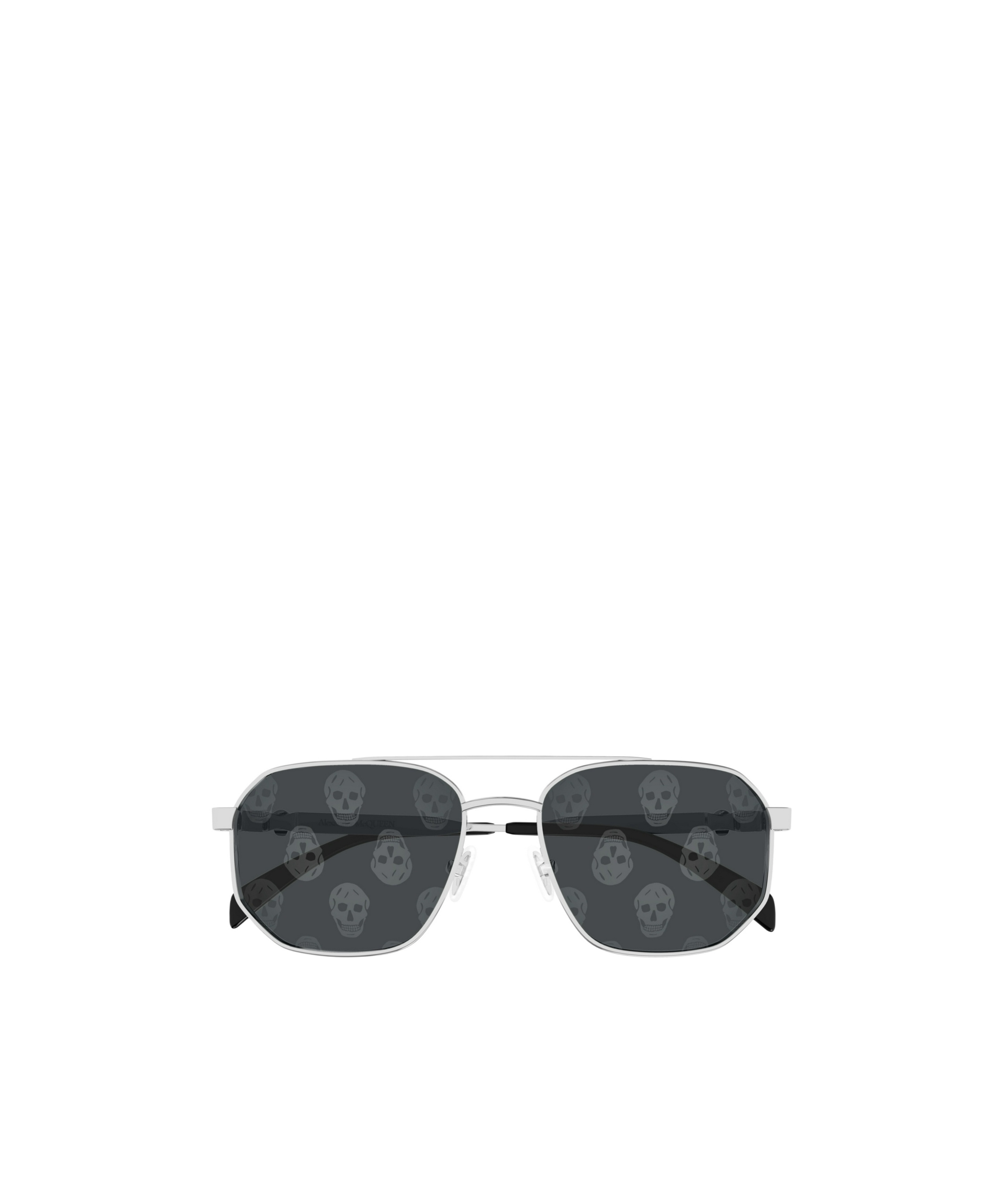 Alexander Mcqueen Skull-print Pilot-frame Sunglasses In Black