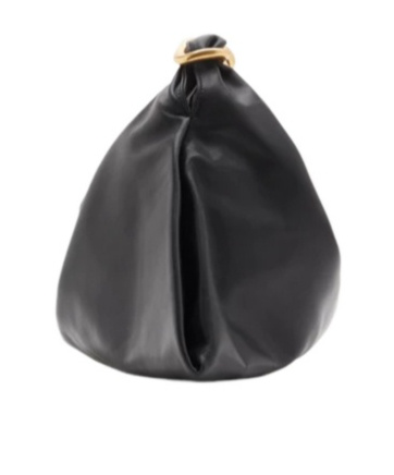 Burberry Medium Knight Leather Shoulder Bag In Black