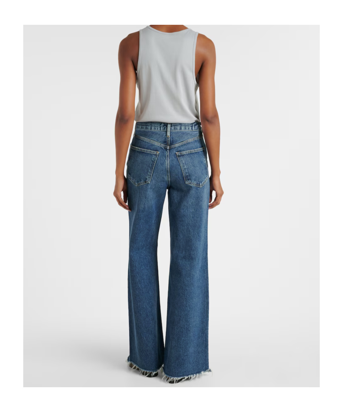 Agolde Dame High-rise Wide-leg Denim Trousers In Metallic