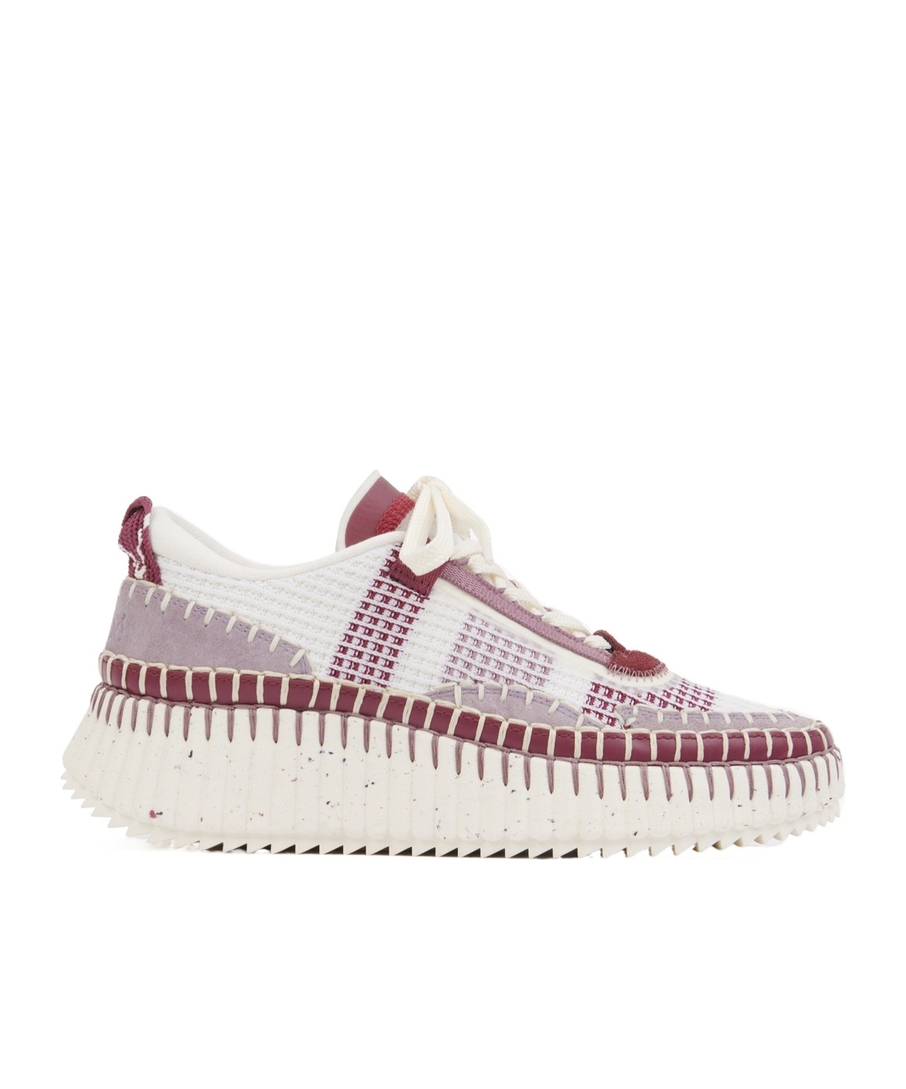 Chloé Nama Lace-up Sneakers In White