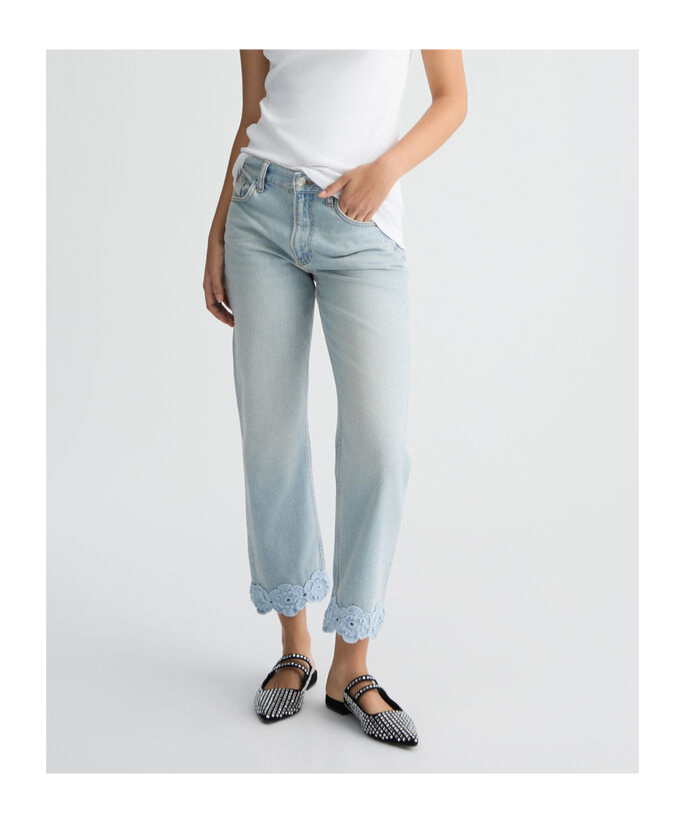 Liu •jo Straight Jeans With Crochet Embroidery
