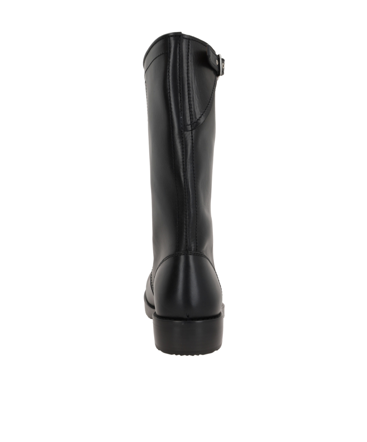 Dries Van Noten Mid-calf Leather Biker Boots Buckle In Black