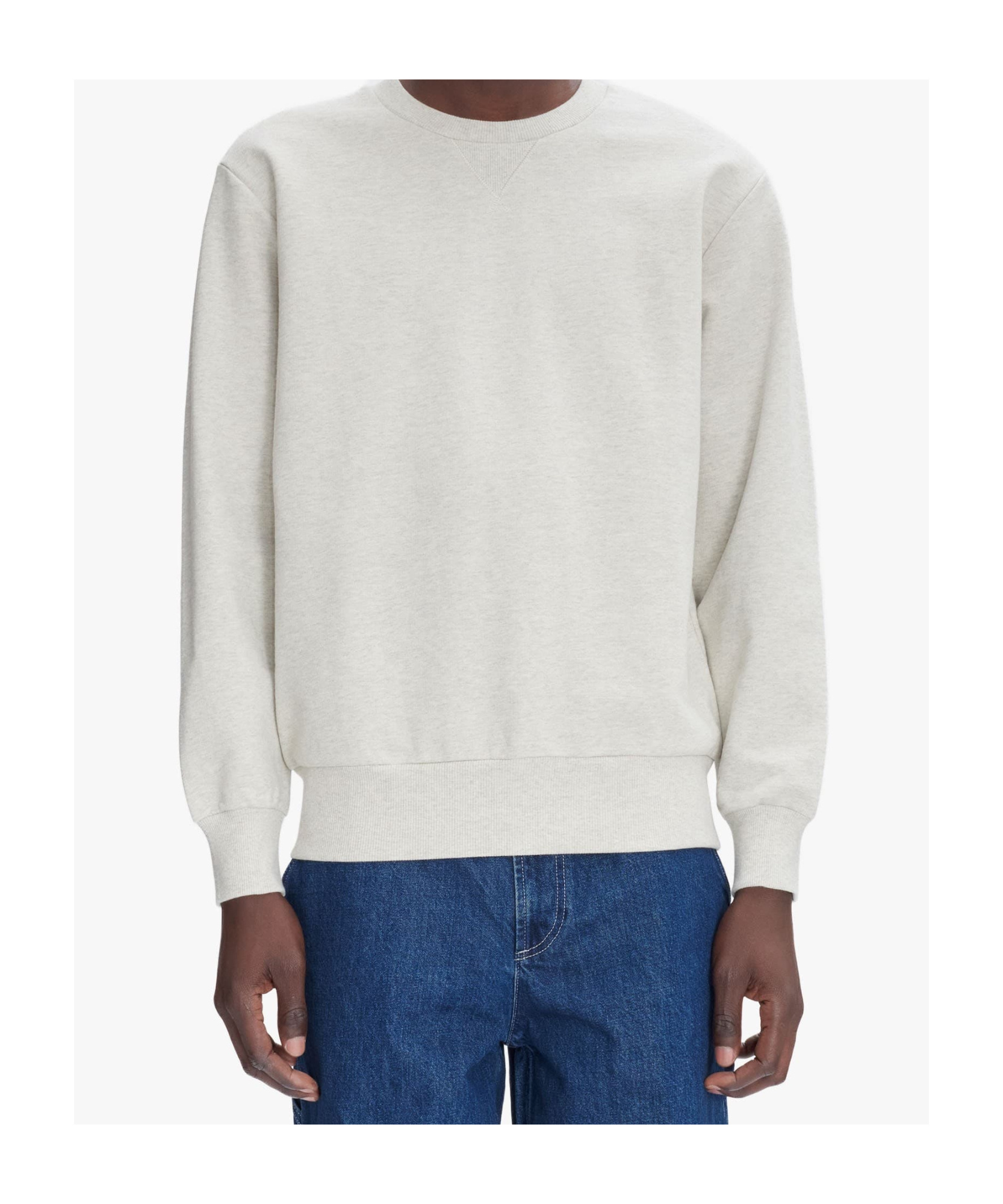 Apc A.p.c. Long Sleeved Crewneck Sweatshirt In White