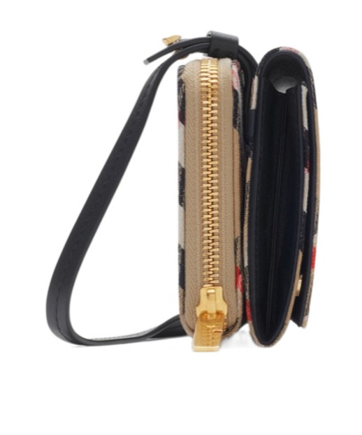 Burberry Beige Check Crossbody Bag In Multicolor