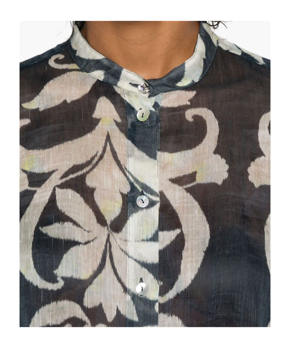 Shop Forte Forte Patterned Button-up Shirt In Blue