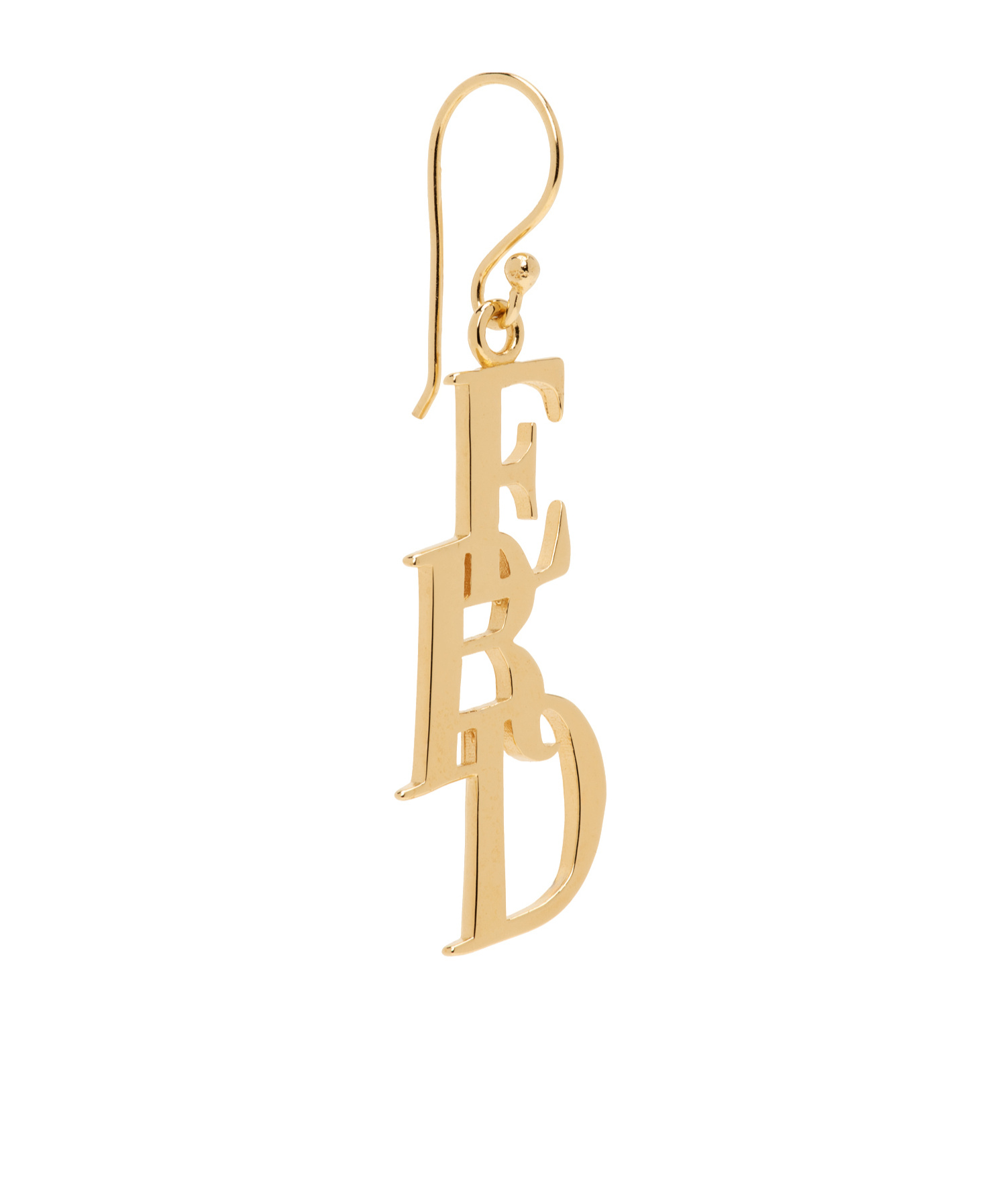 Enfants Riches Deprimes Gold Small Monogram Single Earring In Yellow