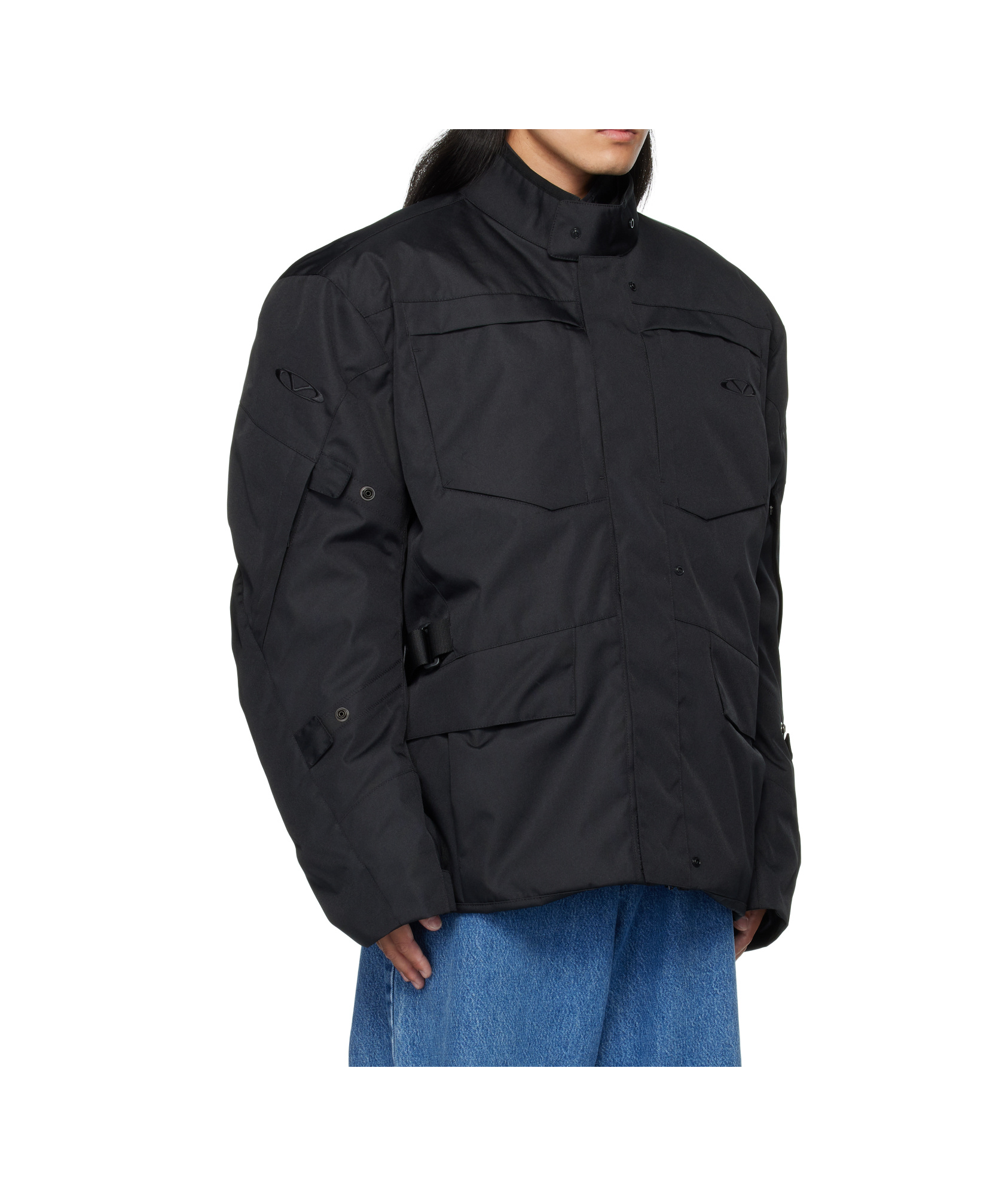 Vetements Biker Parka Jacket In Black