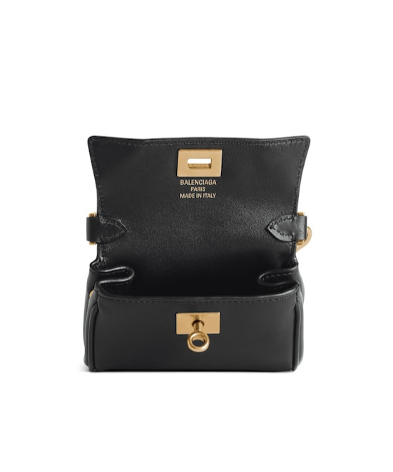 Balenciaga Womens Rodeo Micro Leather Top-handle Bag Black In Black