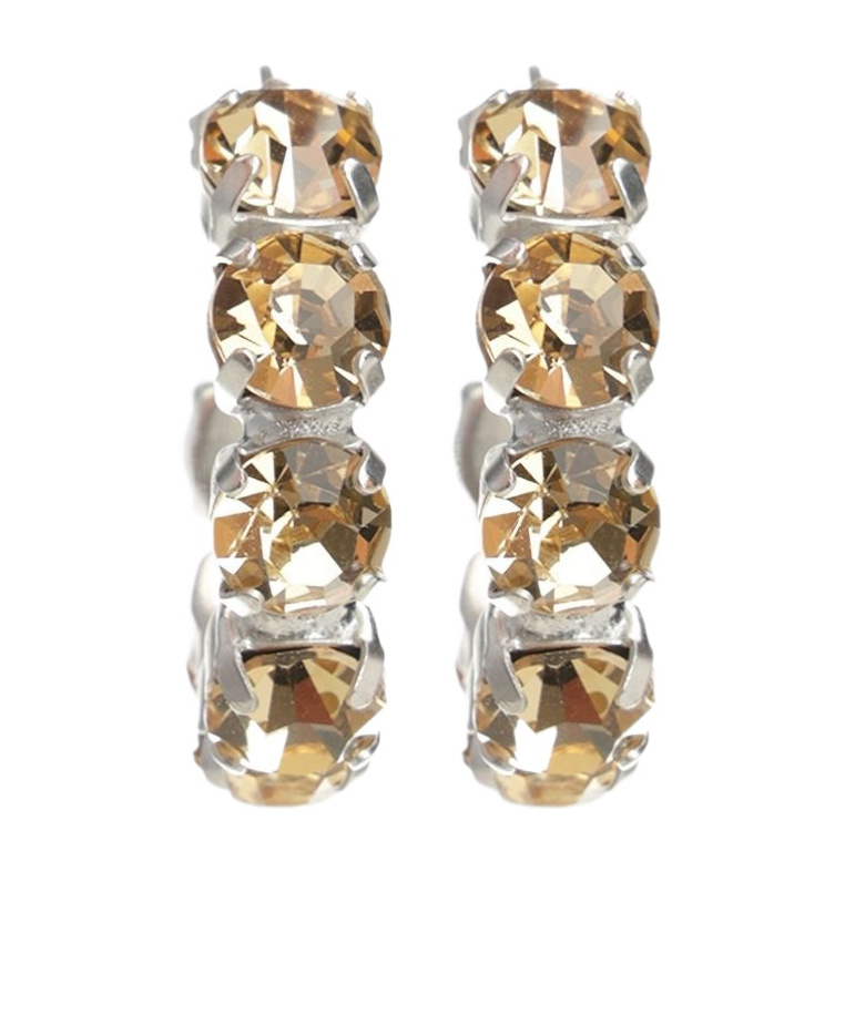 Forte Forte Crystal-embellished Hoop Earrings In Yellow