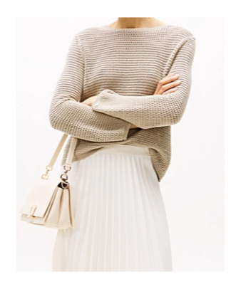 Tommy Hilfiger Pointelle Crochet Jumper In Brown