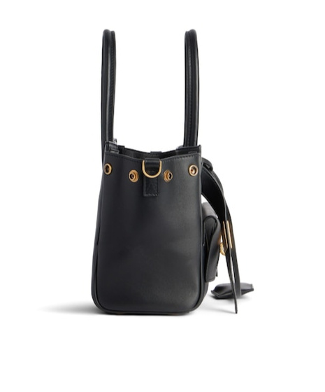Balenciaga Mini Leather Bel Air Carry All Tote Bag In Black