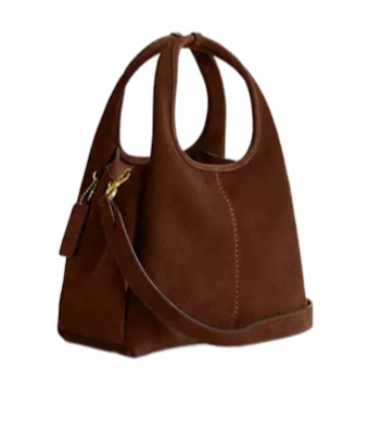 Coach Lana 23 Warm Brown Suede Shoulder Bag In Brown