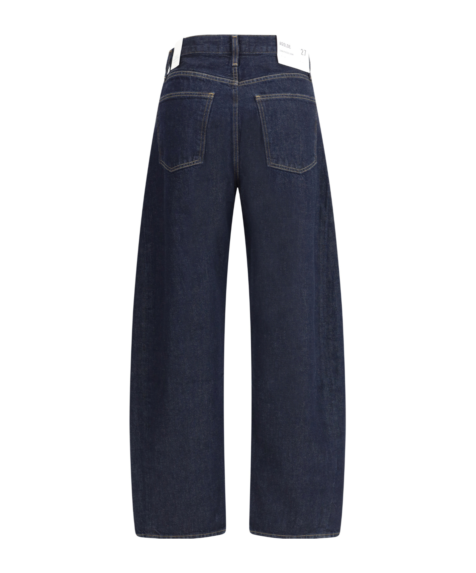 Agolde Luna Pieced Taper Jeans High Waist Color Rinse In Black