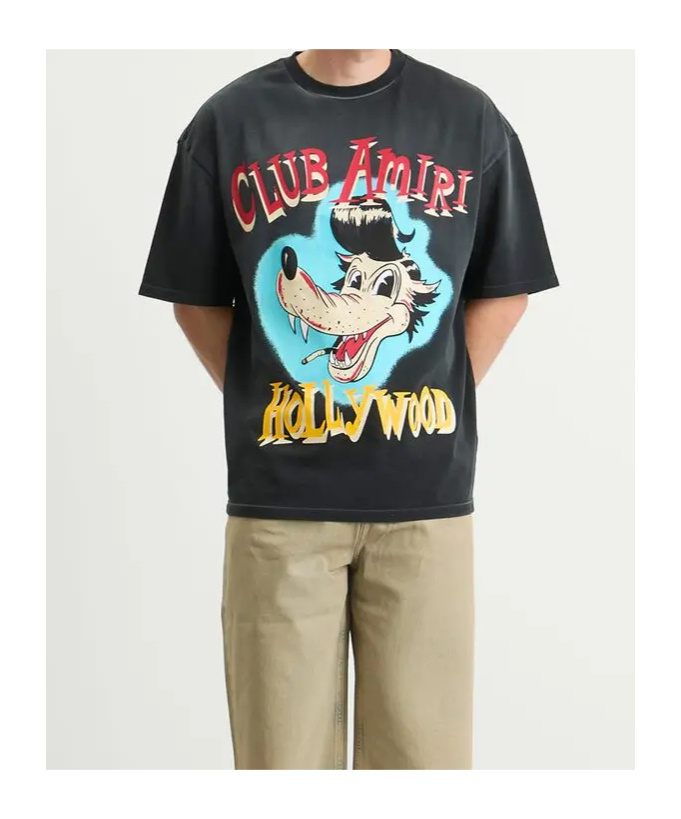 Amiri Graphic Cartoon Print Short Sleeve T-shirt In Black