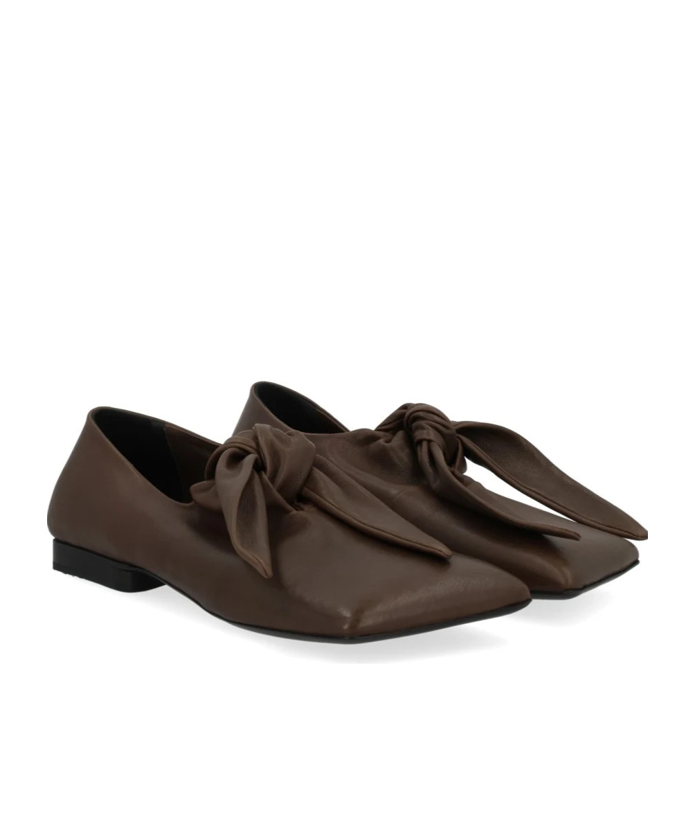 Uma Wang Stylish Lace-up Shoes Bow Detail In Brown