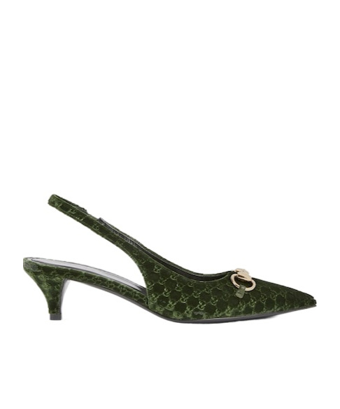 Gucci Women's Slingback Pump With Horsebit In Green