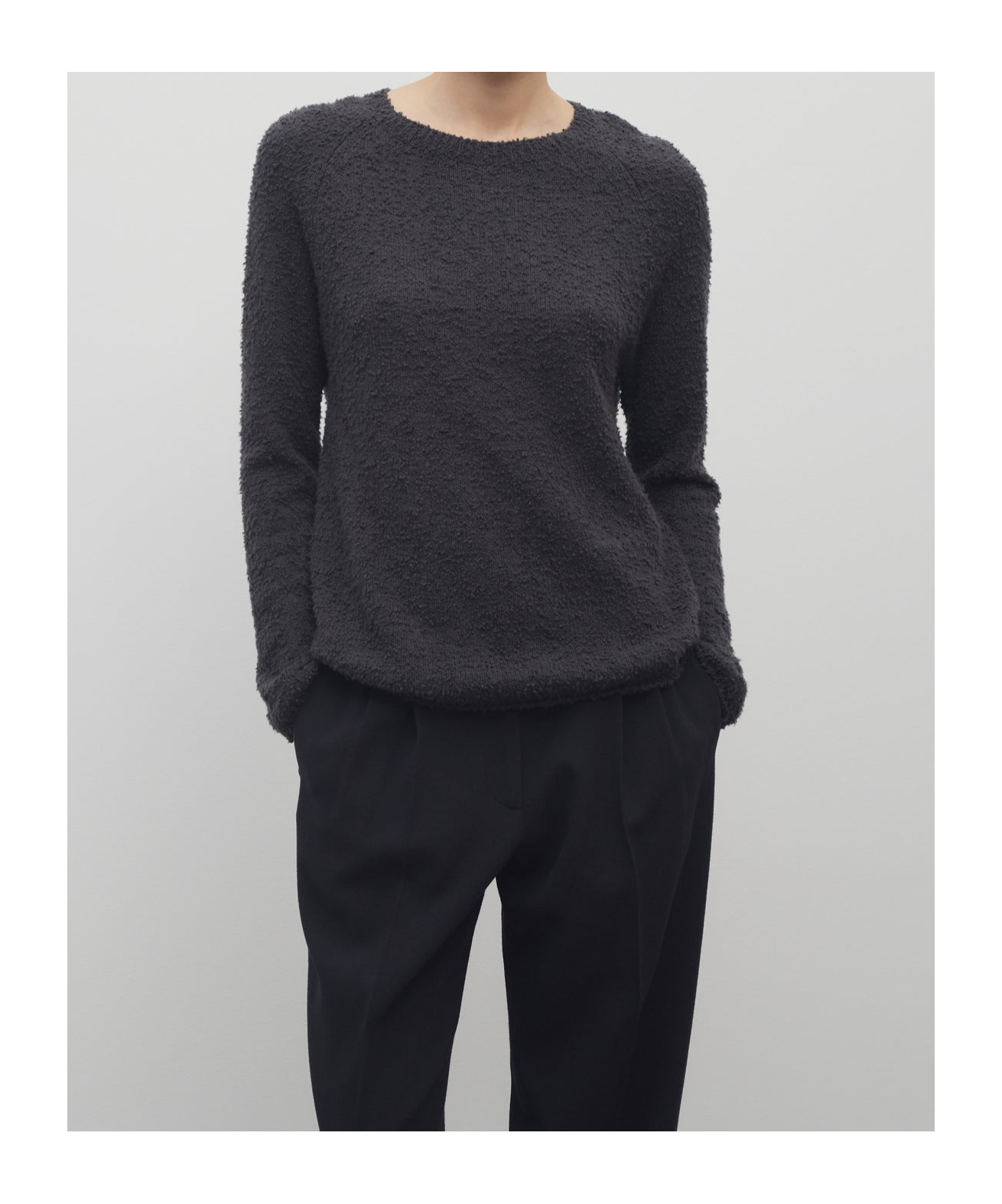 The Row Long Sleeve Sweater In Black