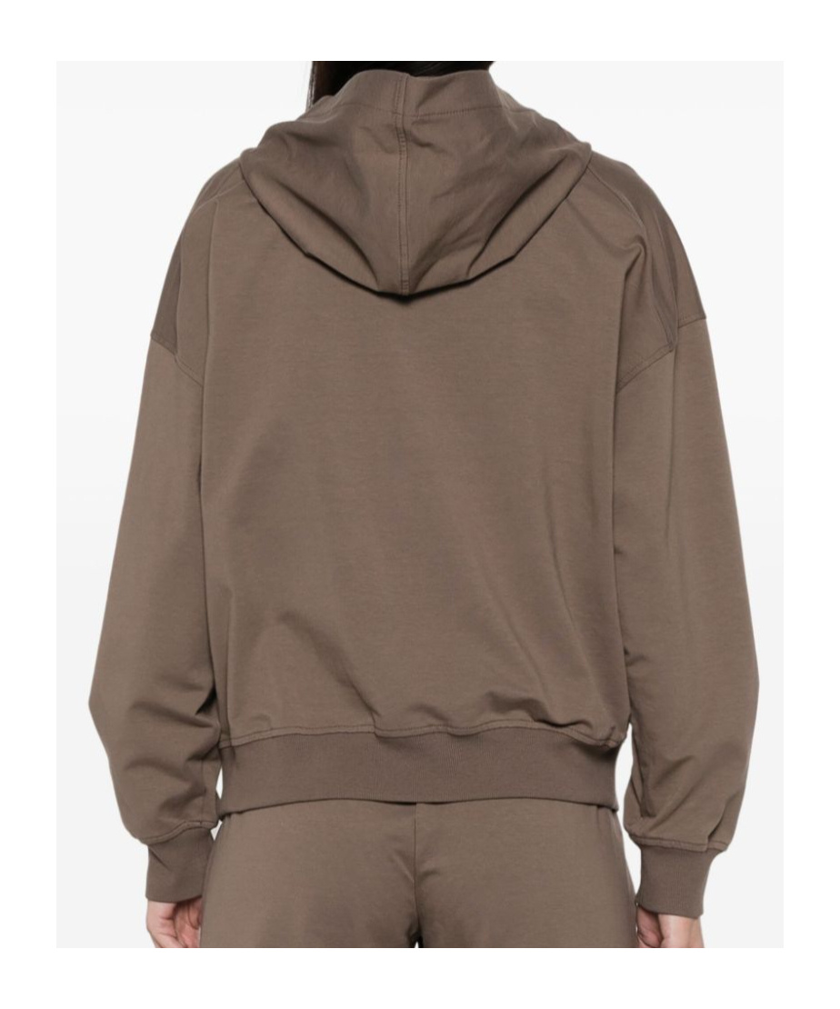 Brunello Cucinelli Zippered Cotton Hoodie With Kangaroo Pocket In Brown