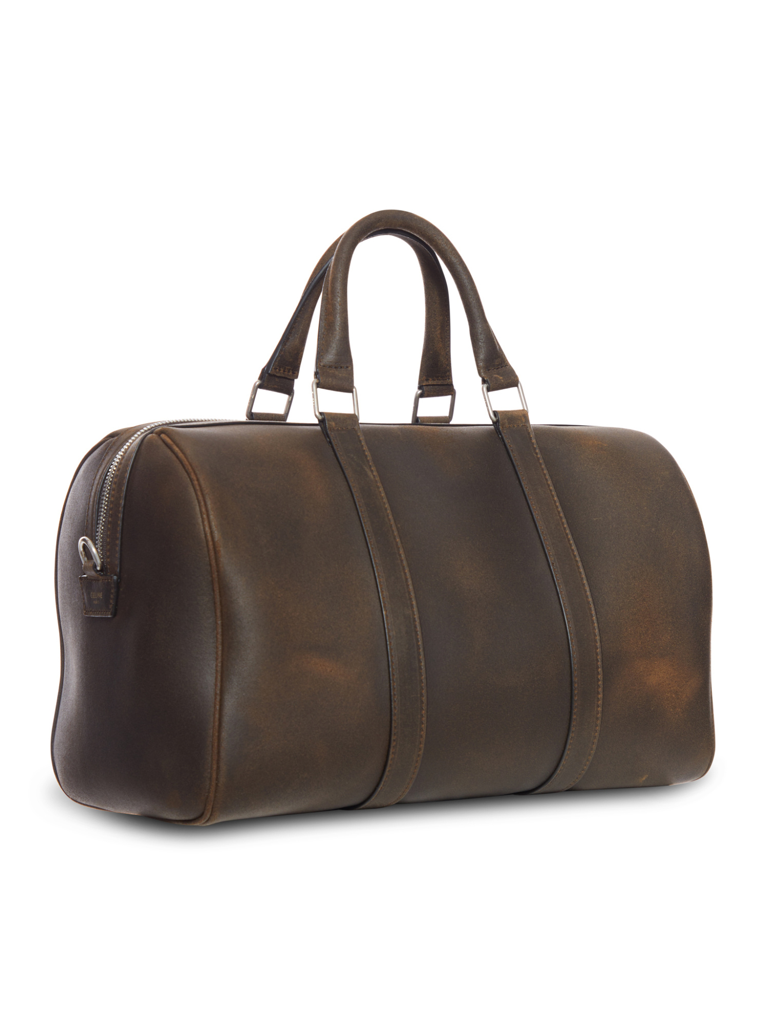 Celine Double Handle Shoulder Bag In Brown