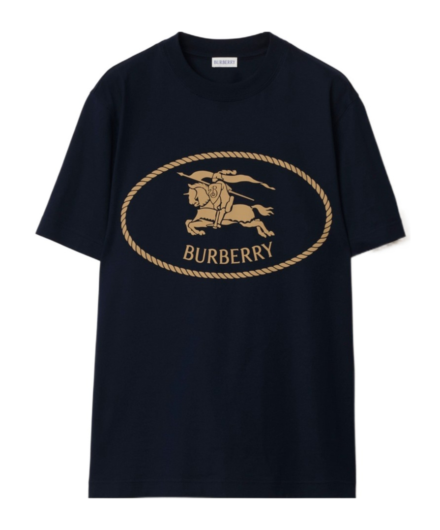 Burberry Mens Brand-print Crewneck Cotton-jersey T-shirt Black Xl