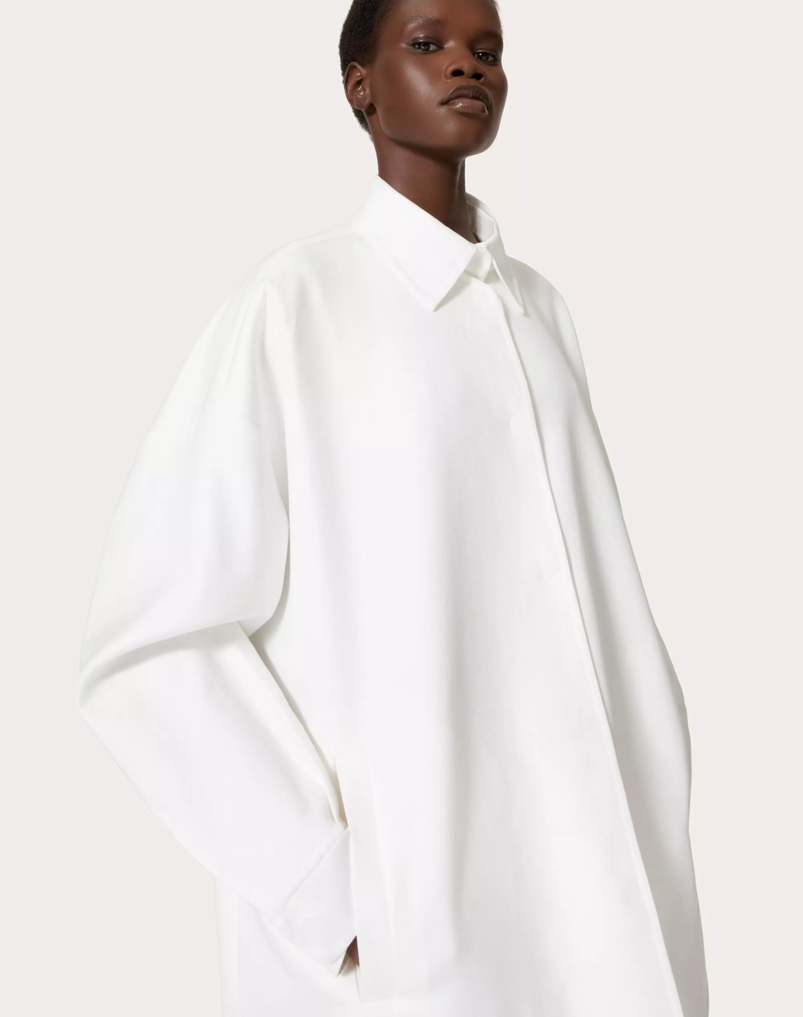 Valentino Long-sleeve Cotton Shirt In White