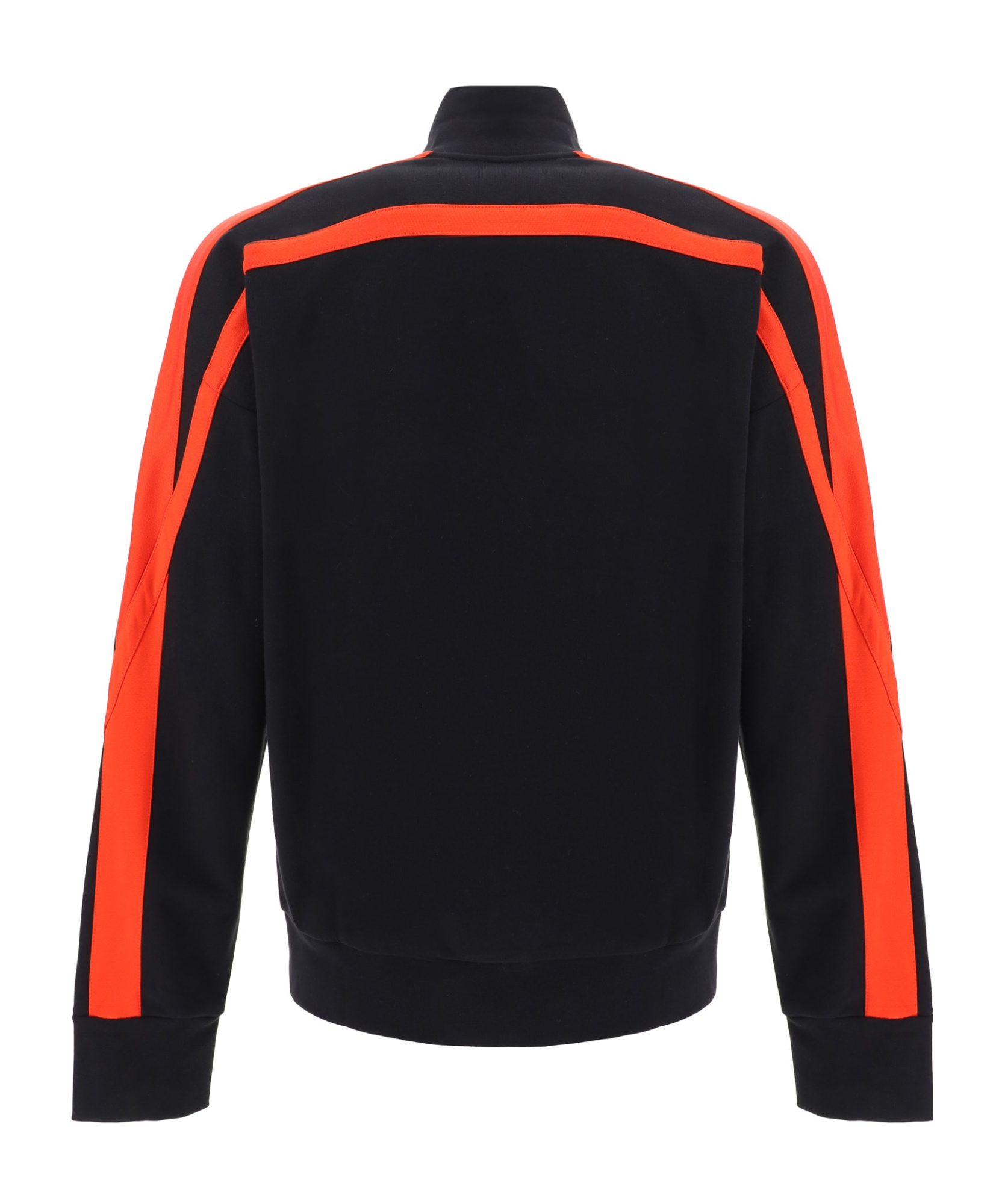 Alexander Mcqueen Multicolored Striped Zip-up Blouse In Black