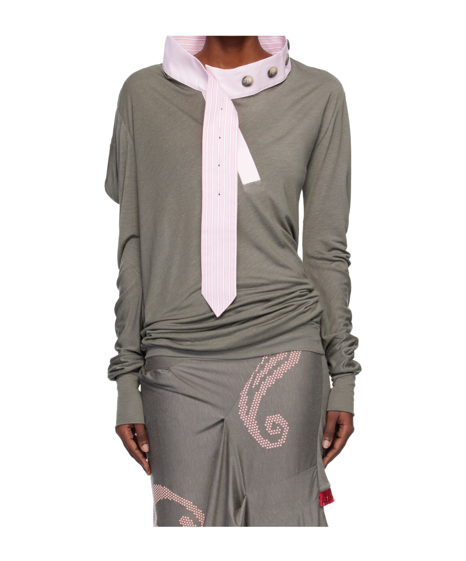 Kiko Kostadinov Asymmetrical Sweater In Gray